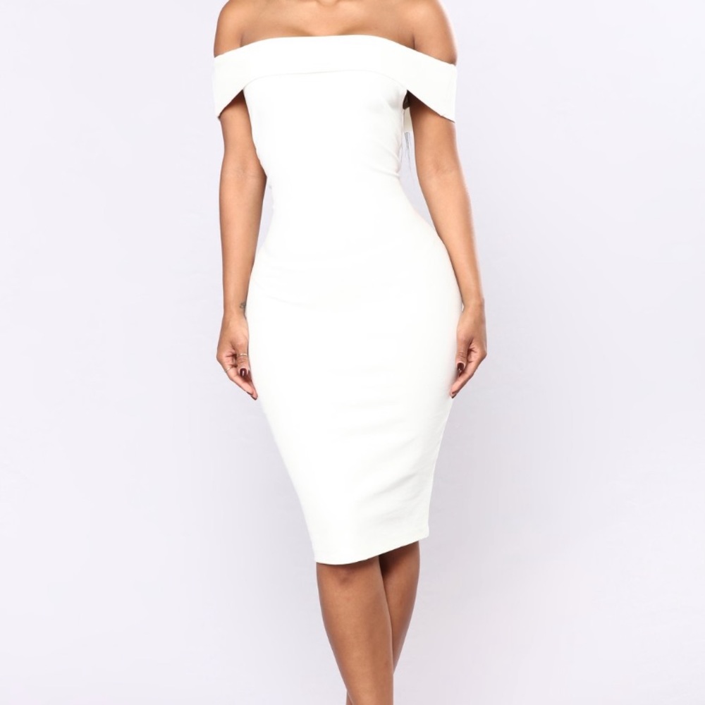 Fashion nova white off shoulder dress